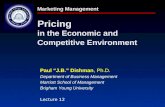 Marketing Management Pricing in the Economic and  Competitive Environment
