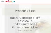 ProMéxico Main Concepts of Mexico´s International Promotion Plan