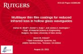 Multilayer thin film coatings for reduced infrared loss in hollow glass waveguides