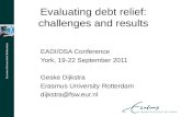 Evaluating debt relief: challenges and results