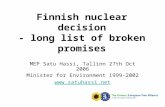 Finnish nuclear decision - long list of broken promises