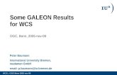 Some GALEON Results  for WCS OGC, Bonn, 2005-nov-09