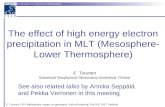 The effect of high energy electron precipitation in MLT (Mesosphere-Lower Thermosphere)