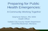 Preparing for Public  Health Emergencies: