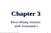 Chapter 3 Describing Syntax  and Semantics