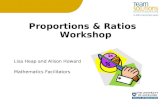 Proportions & Ratios Workshop Lisa Heap and Alison Howard Mathematics Facilitators