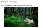 Ecosystem Ecology I. Introduction II. Energy Flow III. Biogeochemical Cycles