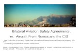 Bilateral Aviation Safety Agreements, re.  Aircraft From Russia and the CIS