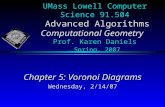 Chapter 5: Voronoi Diagrams Wednesday, 2/14/07