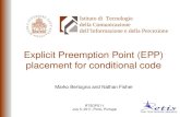 Explicit Preemption Point (EPP) placement for conditional code