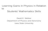 David E. Meltzer Department of Physics and Astronomy Iowa State University