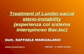 Treatment of Lumbo-sacral steno-instability ( esperienza col sistema interspinoso BacJac)