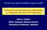 Symmetrical Hamiltonian Manifolds on Regular 3D and 4D Polytopes