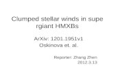 Clumped stellar winds in supergiant HMXBs