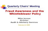 Fraud Awareness and the  Whistleblower Policy