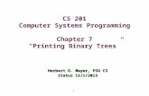 CS 201 Computer Systems Programming Chapter 7 “ Printing Binary Trees ”