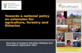 Towards a national policy on extension for agriculture, forestry and fisheries