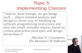 Topic 5 Implementing Classes