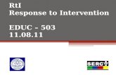 RtI Response to Intervention EDUC – 503              11.08.11