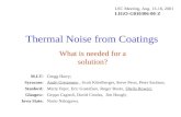 Thermal Noise from Coatings