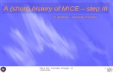 A (short) history of MICE – step III