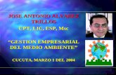 JOSE ANTONIO ALVAREZ TRILLOS CPT, LIC, ESP, Msc “GESTION EMPRESARIAL DEL MEDIO AMBIENTE”