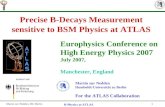 Precise B-Decays Measurement sensitive to BSM Physics at ATLAS