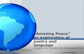 â€œAmazing Peaceâ€‌ an exploration of poetry and language