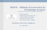 WEKA – Waikato Environment for Knowledge Analysis