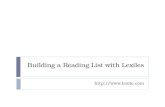 Building a Reading List with  Lexiles