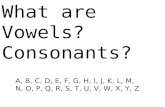 What are  Vowels? Consonants?