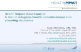 Health Impact Assessment: A tool to integrate health considerations into planning decisions