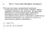 c.       The t Test with Multiple Samples