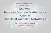Lecture  6  -  Models of Complex Networks II