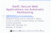 Swift: Secure Web Applications via Automatic Partitioning