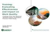 Training:  Evaluating Effectiveness and Impact on Work Quality