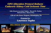 OPO Allocation Protocol Reduces Cadaveric Kidney Cold Ischemic Time