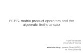 PEPS, matrix product operators and the algebraic Bethe ansatz