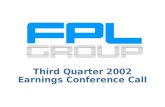 Third Quarter 2002 Earnings Conference Call