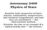 Astronomy 2400 Physics of Stars