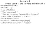 Lecture 5 Topic: Land & the People of Pakistan II