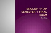 English 11 AP Semester 1 Final Exam