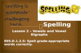 Lesson  2 – Vowels and Vowel Digraphs