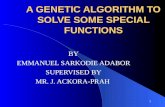 A GENETIC ALGORITHM TO SOLVE SOME SPECIAL FUNCTIONS