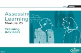 Assessing Learning Module 25 Training  Advisers