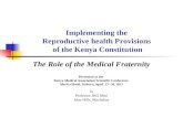 Implementing the  Reproductive health Provisions  of the Kenya Constitution