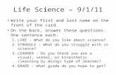 Life Science – 9/1/11