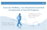 Exercise Walking - An Absolutely Essential Component of Any PE Program