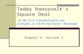 Teddy Roosevelt’s  Square Deal