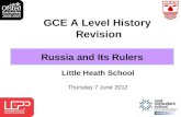 GCE A Level History  Revision